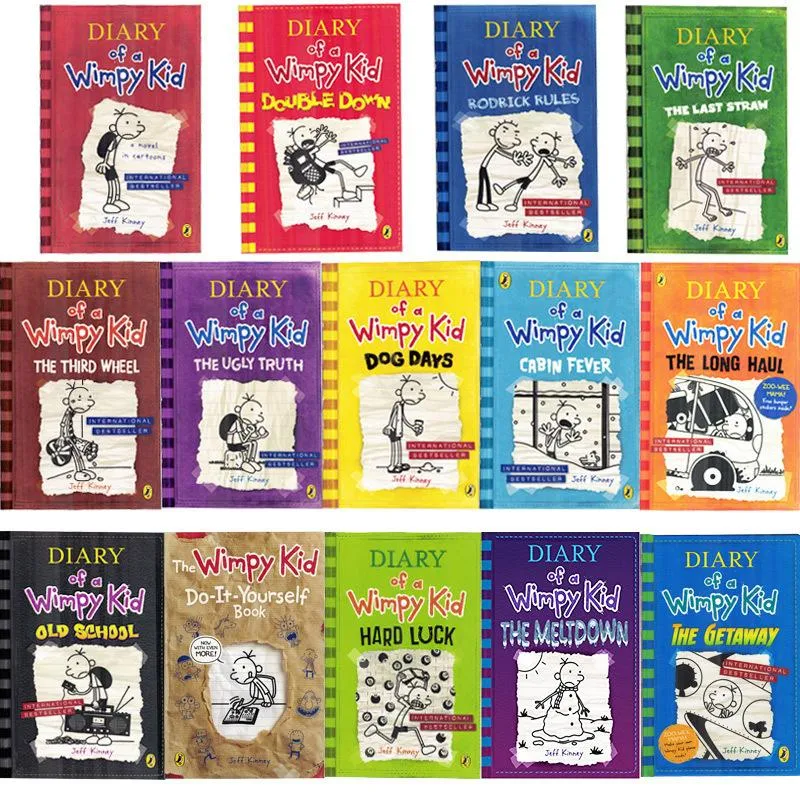 14 Books/Set Diary of a Wimpy Kid Comic Set Learning English Language Books for Children Kids Story Books in English