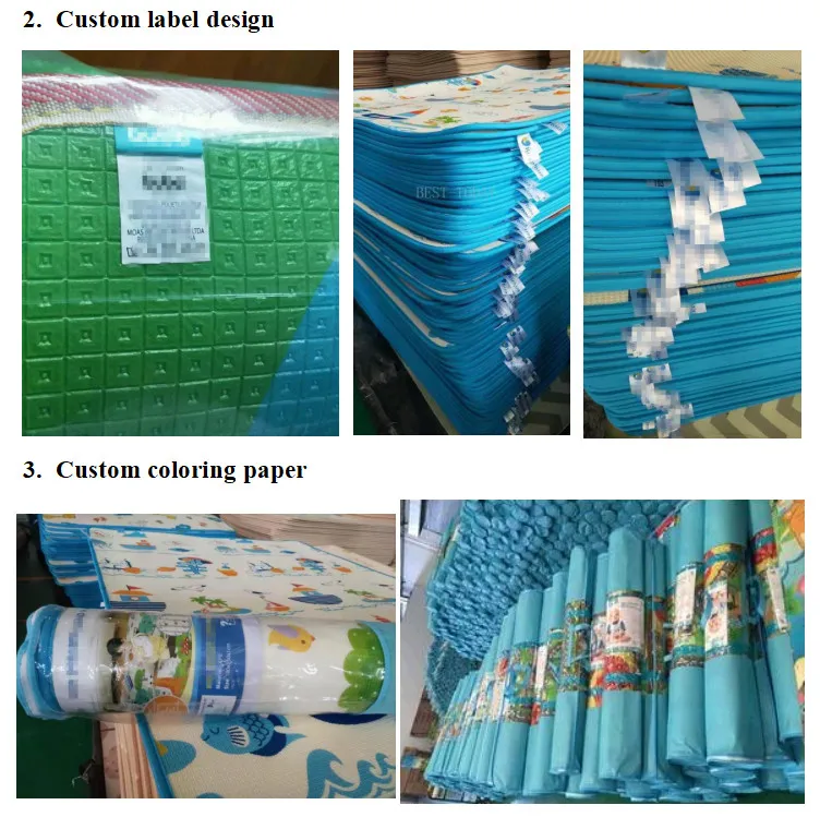180*200cm 72*80 Inch XPE Foam Baby Crawl Play Mat Non-Toxic BPA Free Reversible Cartoon Design Kids Infant Playmat with Wholesale to Amazon