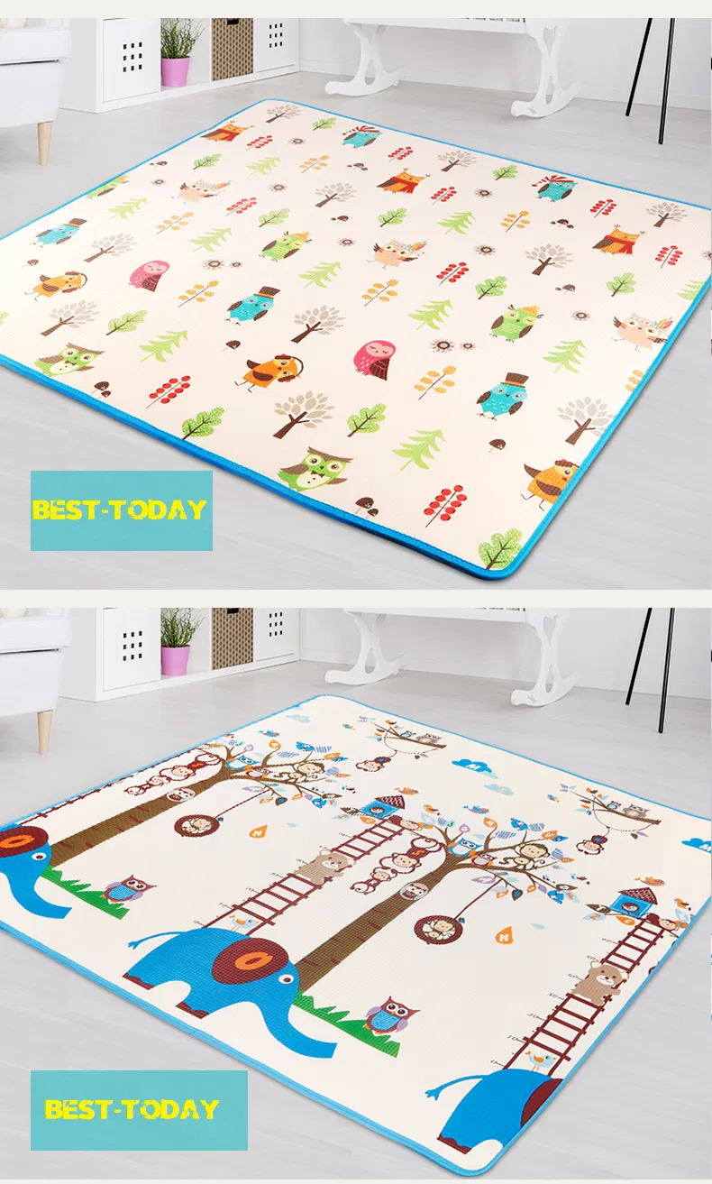 180*200cm 72*80 Inch XPE Foam Baby Crawl Play Mat Non-Toxic BPA Free Reversible Cartoon Design Kids Infant Playmat with Wholesale to Amazon