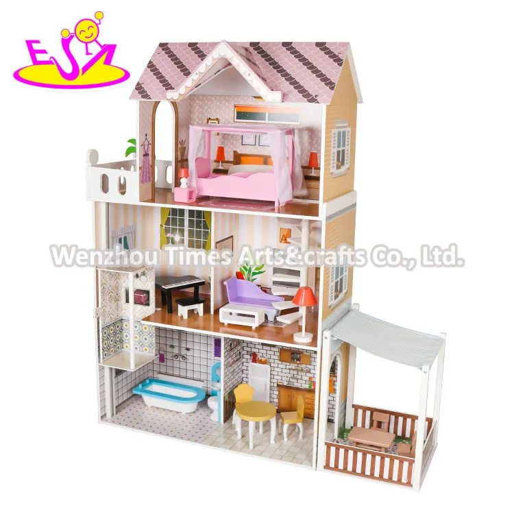 2020 New Released Kids Wooden Majestic Mansion Dollhouse Toy with Lift W06A412