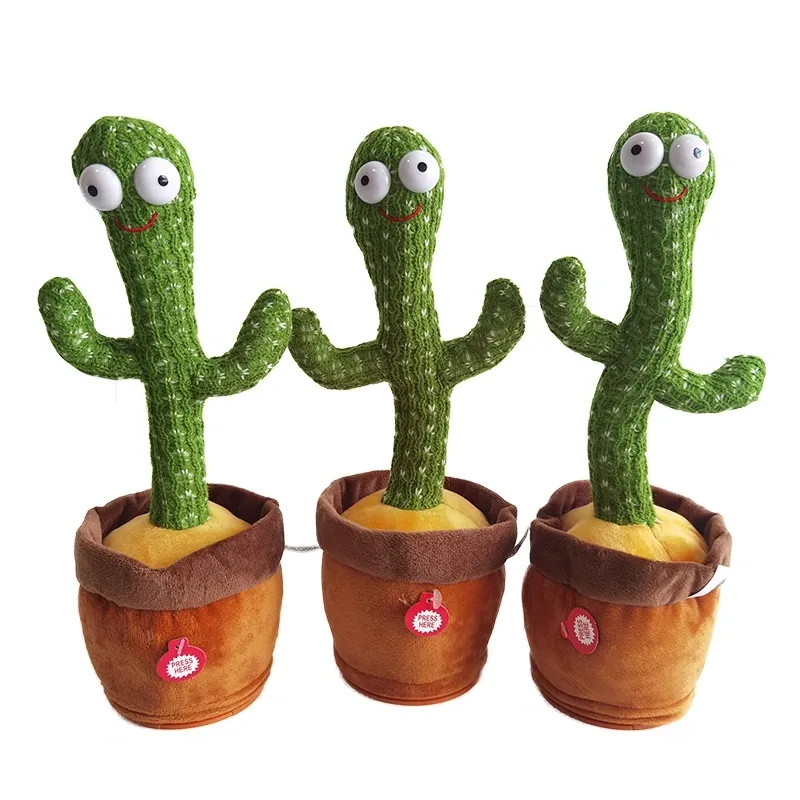 2021 Cute Stuffed Flowerpot Twisting Dance Cactus Doll Talking Singing Music Dancing Cactus Plush Toy