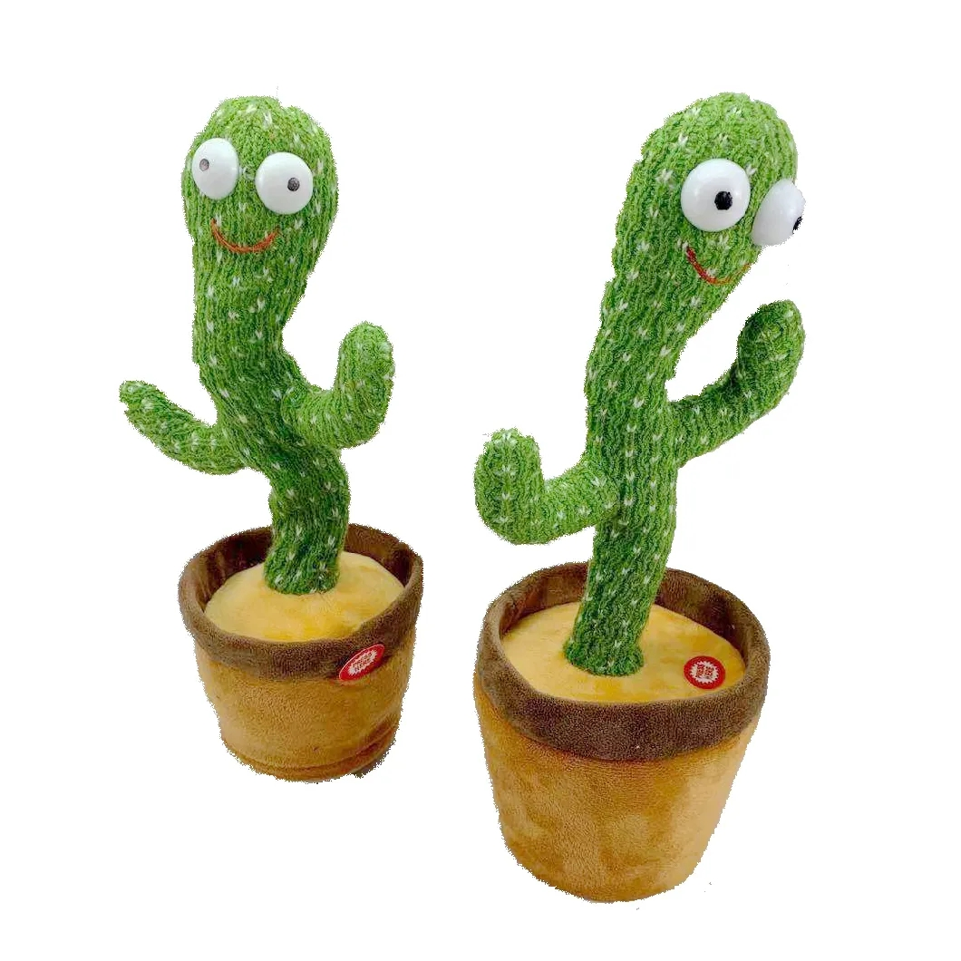 2021 Cute Stuffed Flowerpot Twisting Dance Cactus Doll Talking Singing Music Dancing Cactus Plush Toy