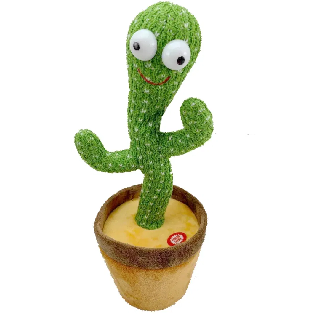 2021 Cute Stuffed Flowerpot Twisting Dance Cactus Doll Talking Singing Music Dancing Cactus Plush Toy