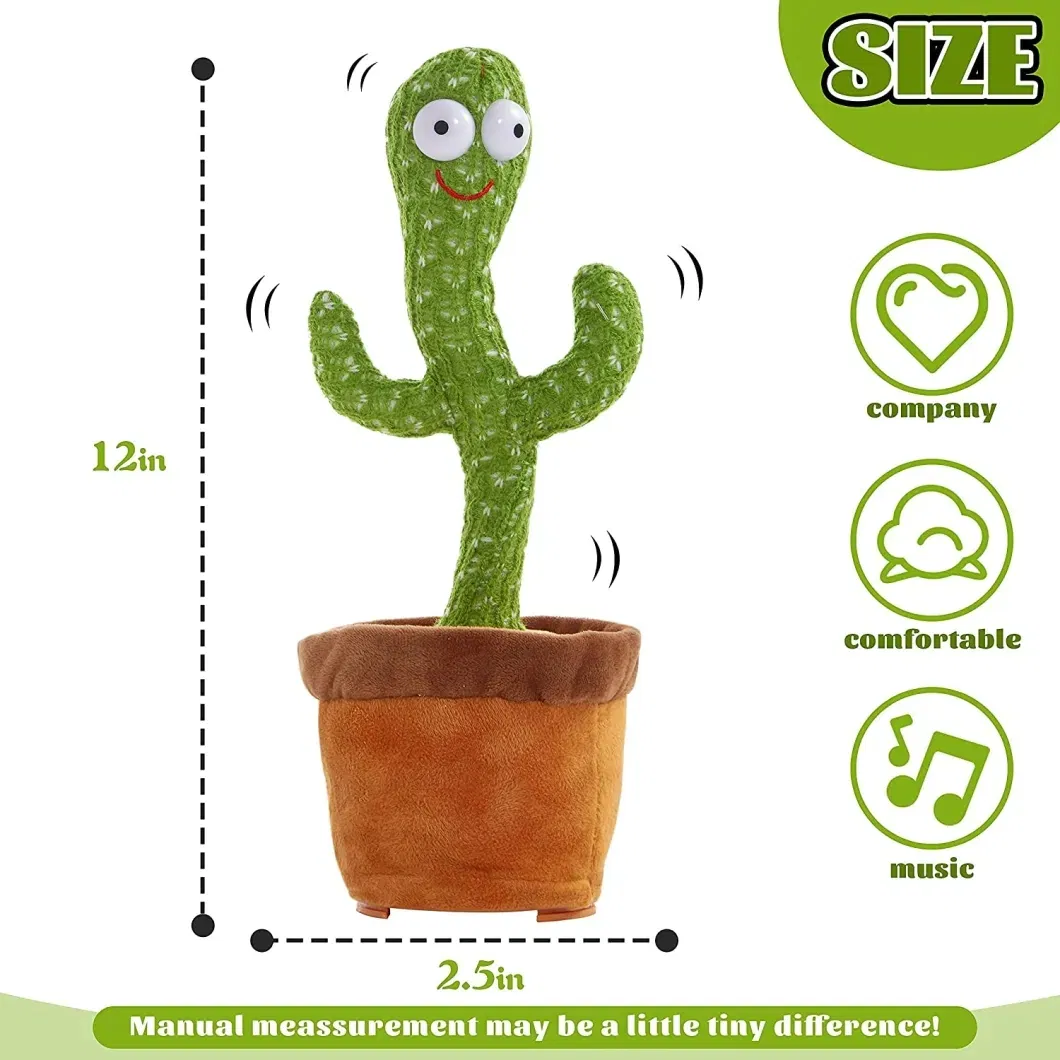 2021 Cute Stuffed Flowerpot Twisting Dance Cactus Doll Talking Singing Music Dancing Cactus Plush Toy