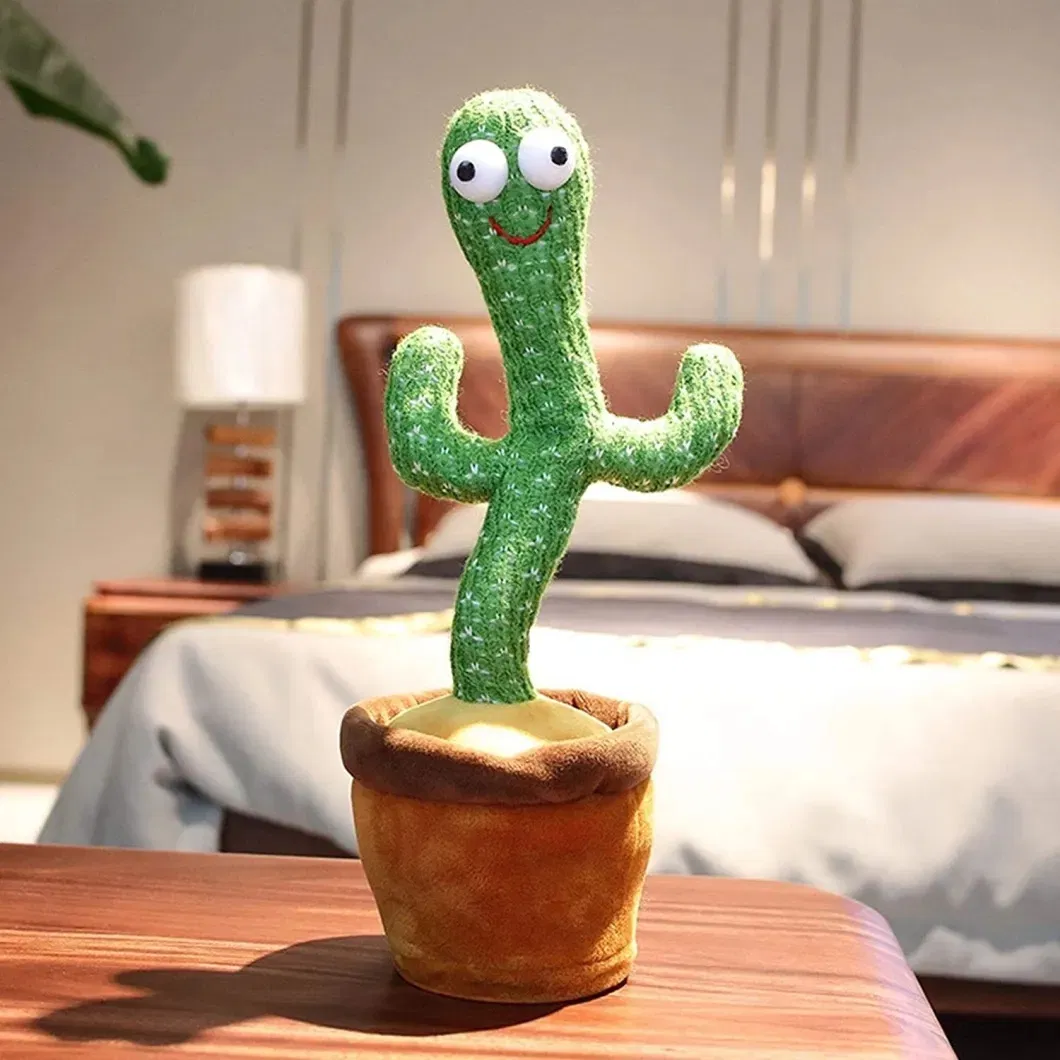 2021 Cute Stuffed Flowerpot Twisting Dance Cactus Doll Talking Singing Music Dancing Cactus Plush Toy