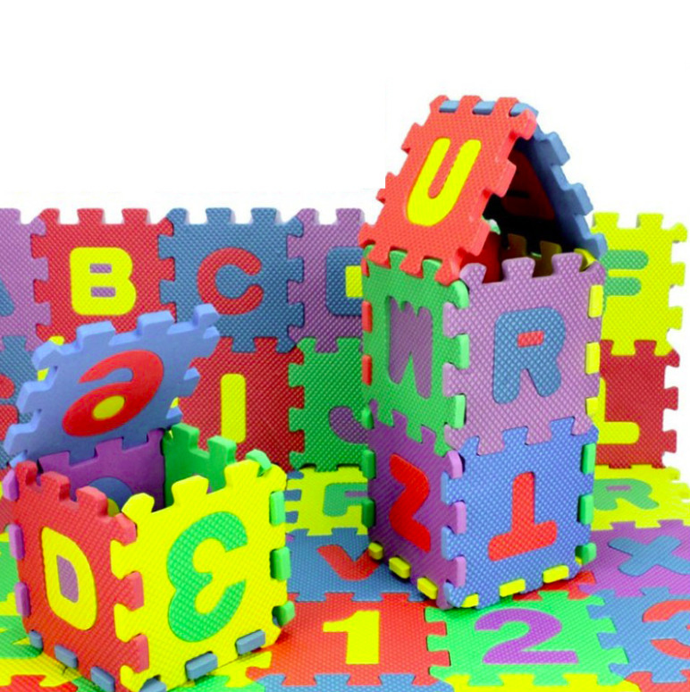 36PCS/Set Large Alphabet Numbers EVA Floor Mat Baby Room Jigsaw ABC Foam Puzzle Mat Exported to Us Amazon Warehouse