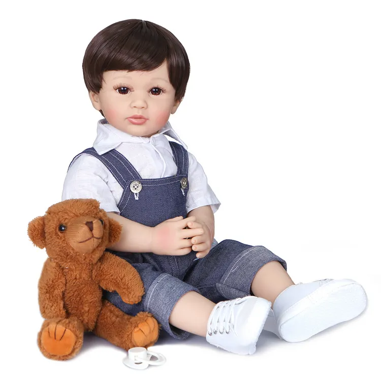 55cm Soft Body Bebe Doll Reborn Baby Boy Doll Newborn Size Blond Rooted Hair Detailed 100% Handmade Boneca Dolls for Sale