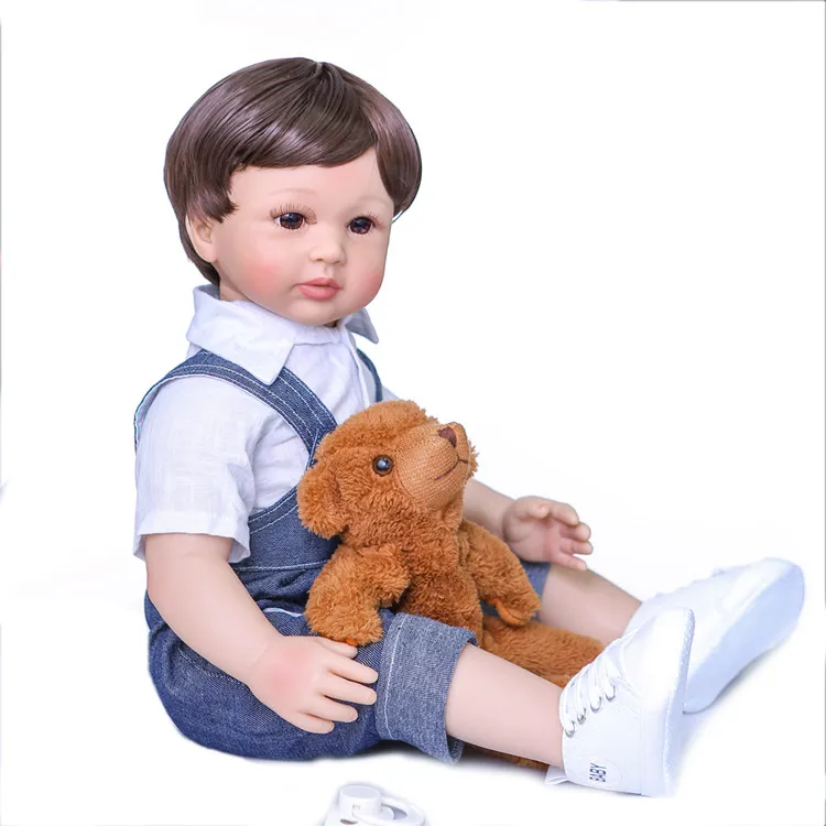 55cm Soft Body Bebe Doll Reborn Baby Boy Doll Newborn Size Blond Rooted Hair Detailed 100% Handmade Boneca Dolls for Sale