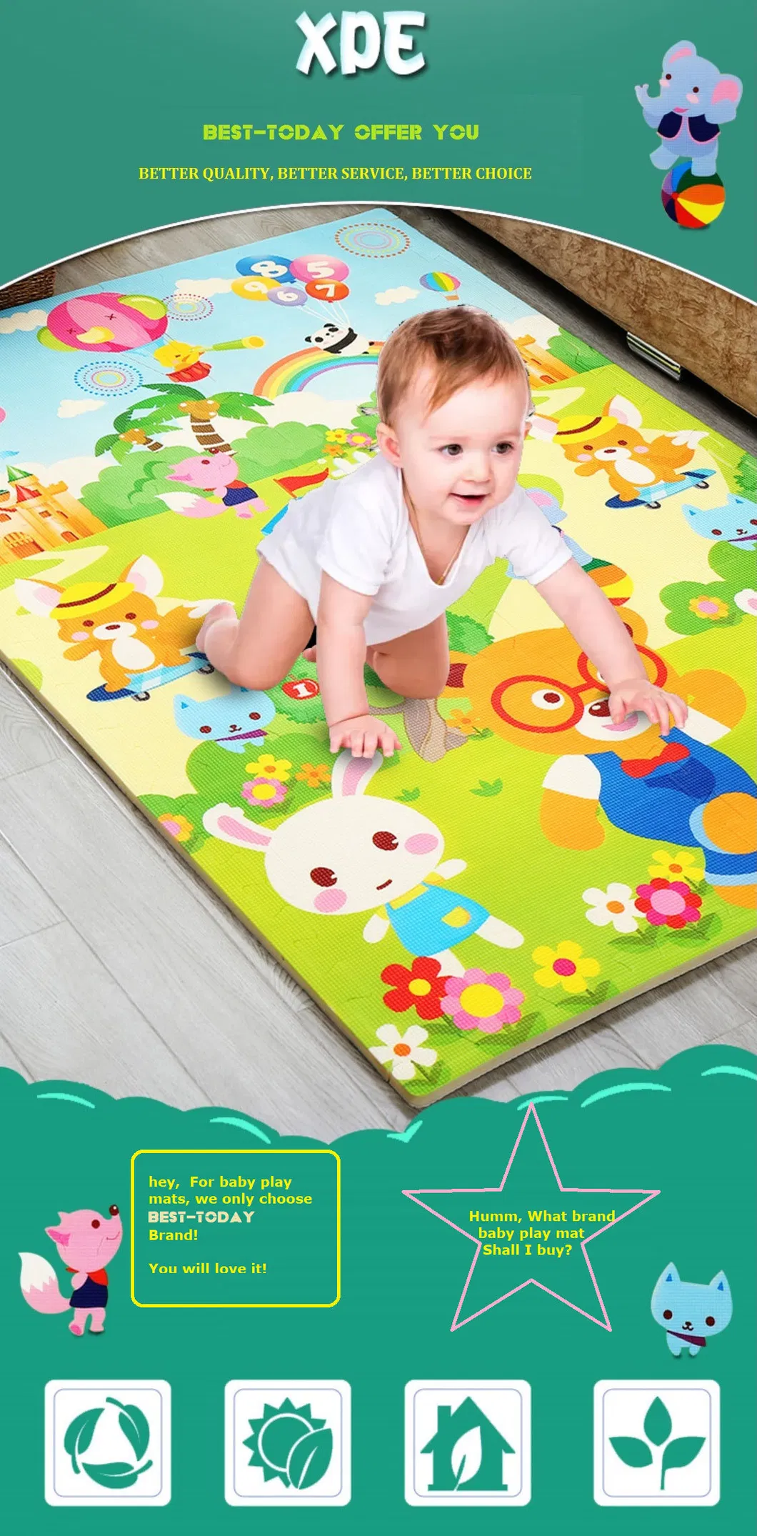 6 PCS XPE Kids Foam Play Alphabet ABC Plus Numbers Puzzle Mat for Children Education