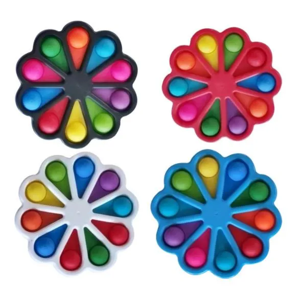 Amazon Hot Selling Colorful Flower Simple Dimple Fidget Toys Early Learning Toys Gifts Fat Brain Baby Grasping Practice Board Pop It