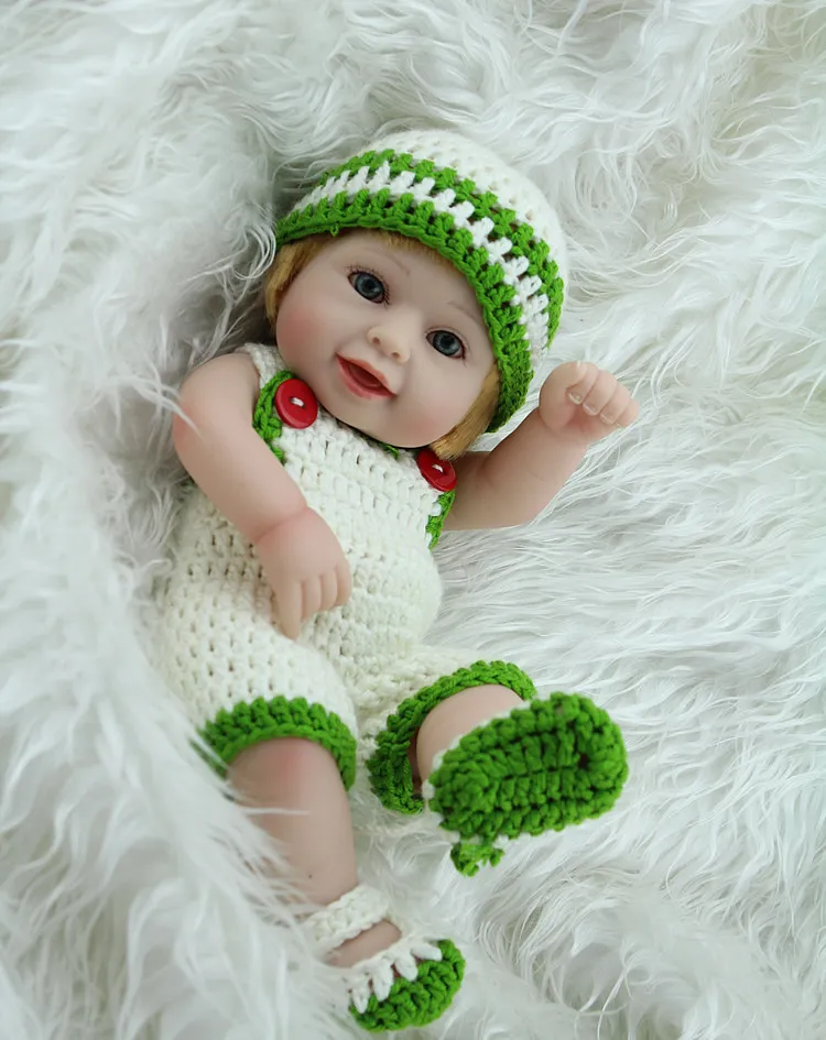 Bonecas Bebe Reborn 10 Inch Full Vinyl Baby Doll Kids Plamate Toys
