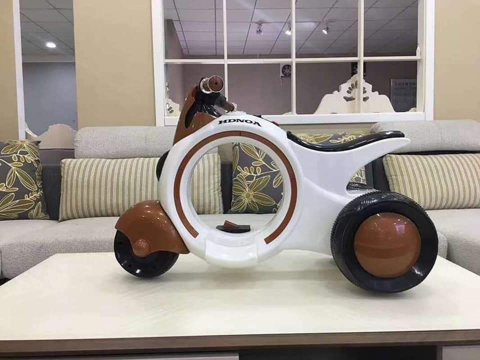 Children Electric Toy Kids Safety Ride on Motorcycle with Back, Music, Light Cem -04