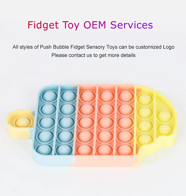 Children Silicone Anti Stress Popping Bubble Thinking Game Pop Its Fidget Toys for Educational