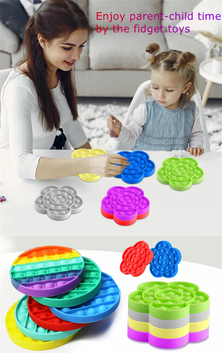 Children Silicone Anti Stress Popping Bubble Thinking Game Pop Its Fidget Toys for Educational