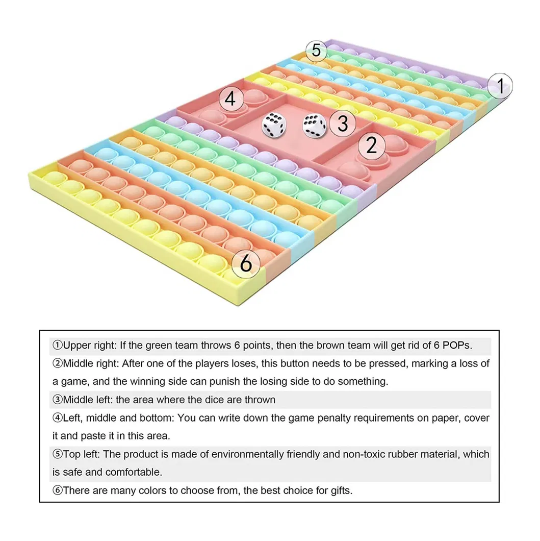 Christmas Gift New Silicone Pop Its Push Bubble Sensory Kids Iq Puzzle Chess Game Squeeze Stress Relief Dimple Educational Fidget Toy of Baby Learning Resources