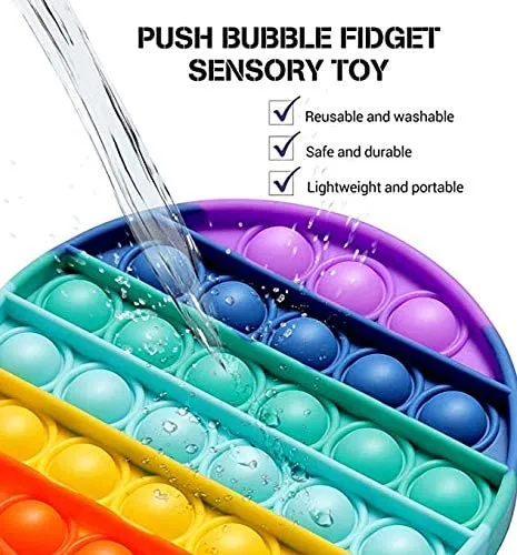 Colorful Pure Compression Silicone Push Pop Bubble Fidget Sensory Toy