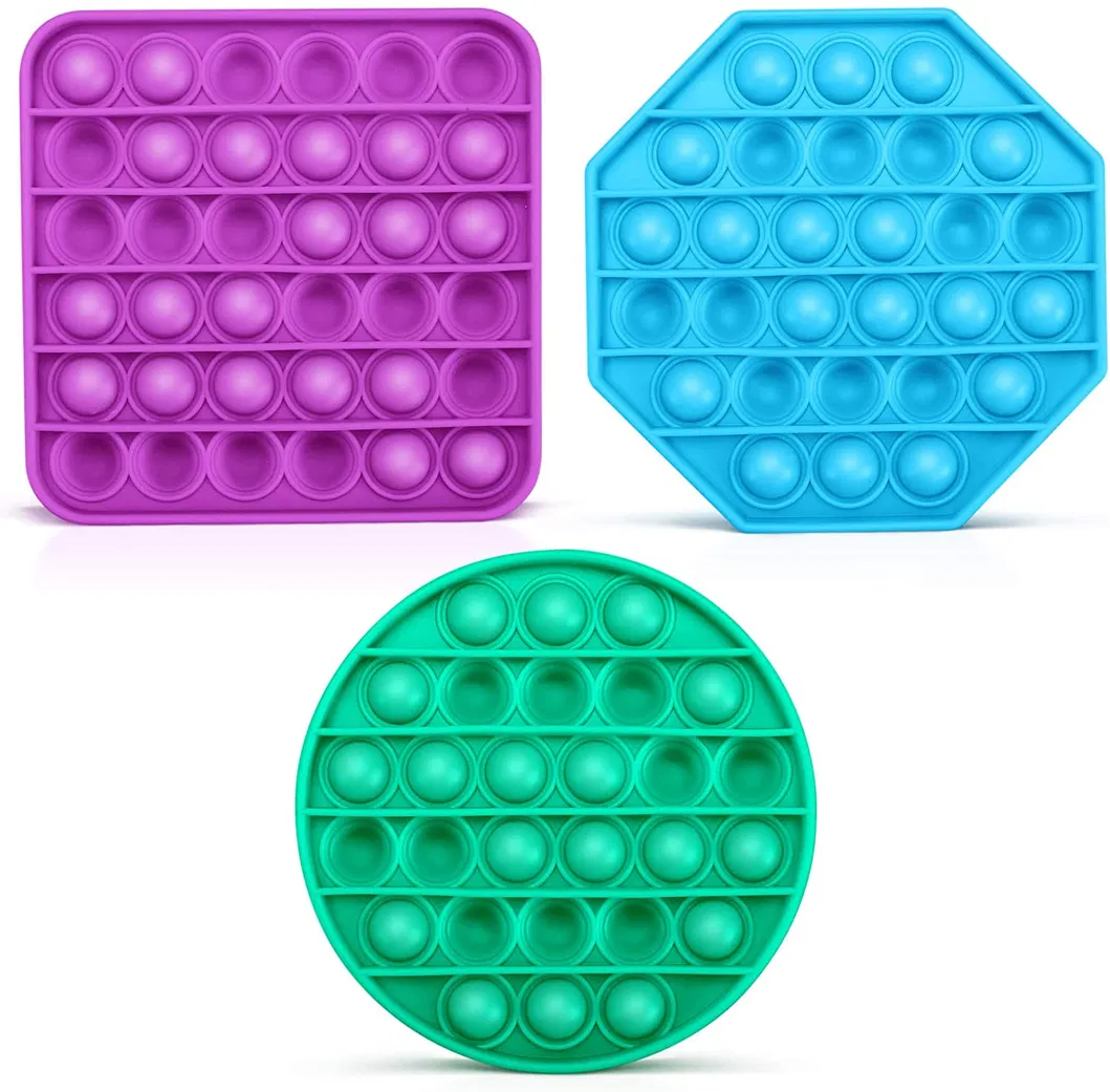 Colorful Silicone Push Pop Pop Bubble Sensory Fidget Toy Squeeze Sensory Toy