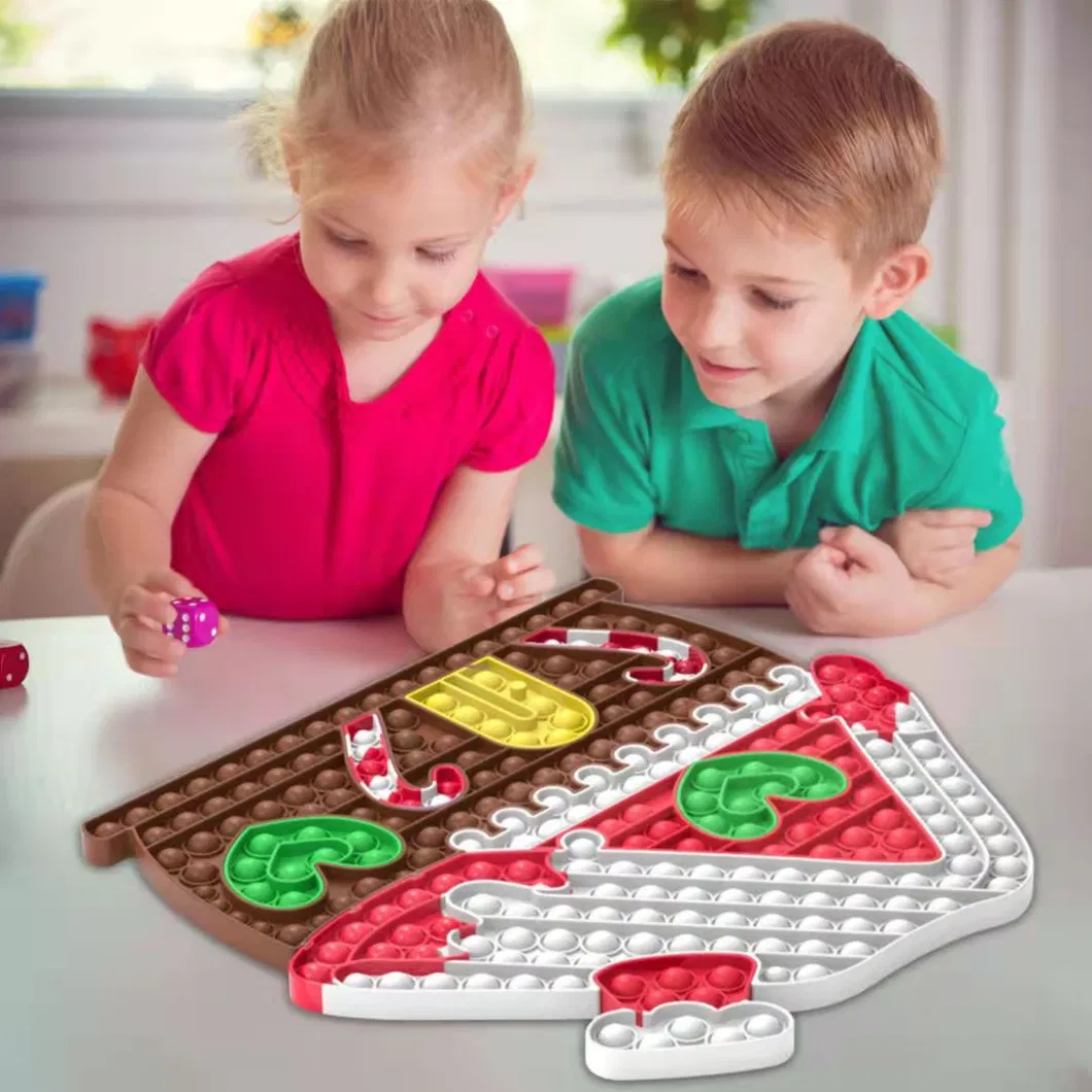 Creative Christmas Gifts Santa Claus Poping Silicone Push Bubble Pop It Fidget Toys Sensory Toys for Autism Kids