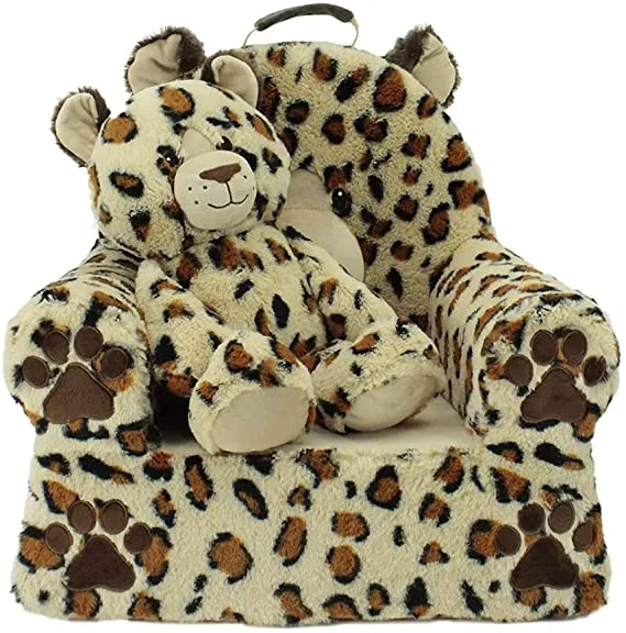 Custom Leopard Baby Sofa Plush Chair Wholesale Comfortable Infant Learning Animal Sofa Toy Popular Baby Sofa