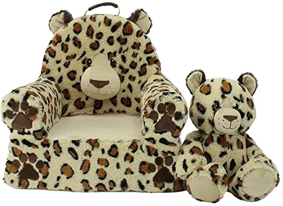 Custom Leopard Baby Sofa Plush Chair Wholesale Comfortable Infant Learning Animal Sofa Toy Popular Baby Sofa