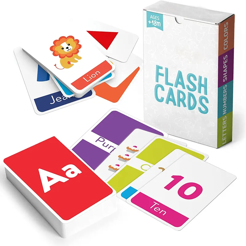 Custom Printing Alphabet Baby Early Educational Toy Children English Card Game Learning Multiplication Flash Cards for Kids