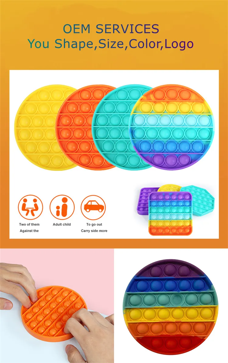 Customized Kids Animal Shape Pop Its Fidget Toy Autism Silicone Bubble for Boys and Girls