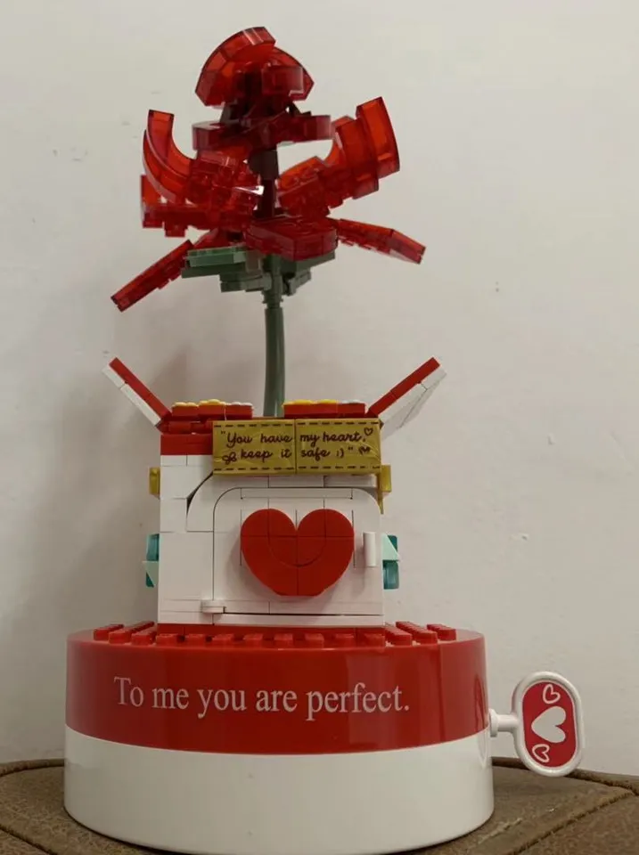 DIY Cute Puzzle Building Blocks Music Box for Children