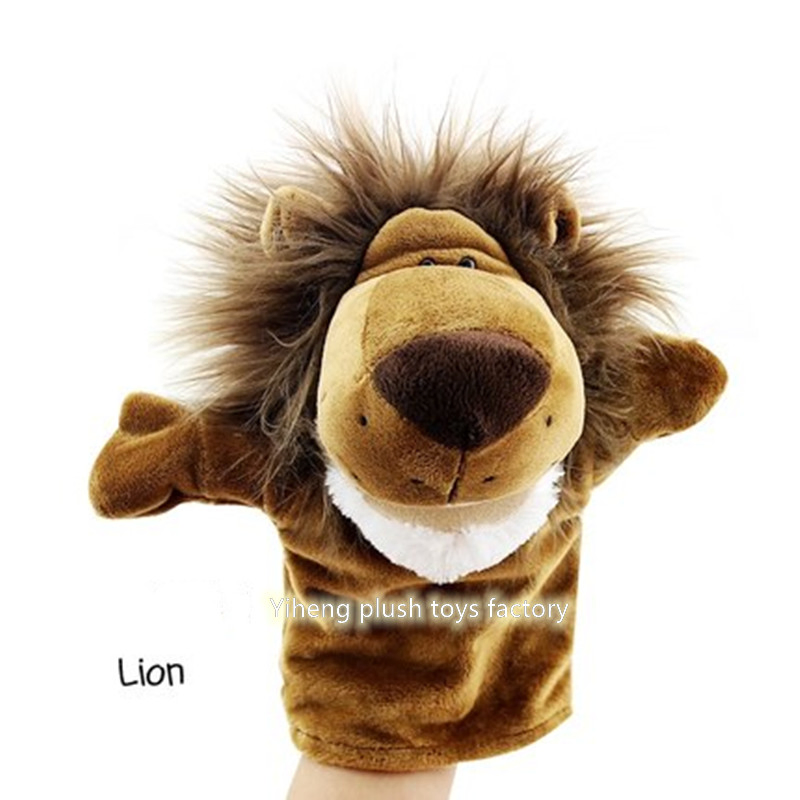 Eco-Friendly 20m Plush Jungle Animal Hand Puppet Kids Educational Plush Doll Tiger Lion Fox Zebra Hippo Frog Dog Giraffe Crocs Doll
