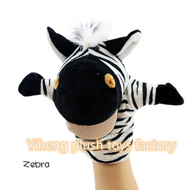 Eco-Friendly 20m Plush Jungle Animal Hand Puppet Kids Educational Plush Doll Tiger Lion Fox Zebra Hippo Frog Dog Giraffe Crocs Doll