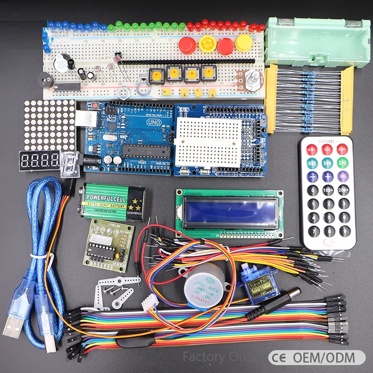 Factory Direct and Customizable Basic Uno R3 Starter Learning Kit for Arduino with Tutorial