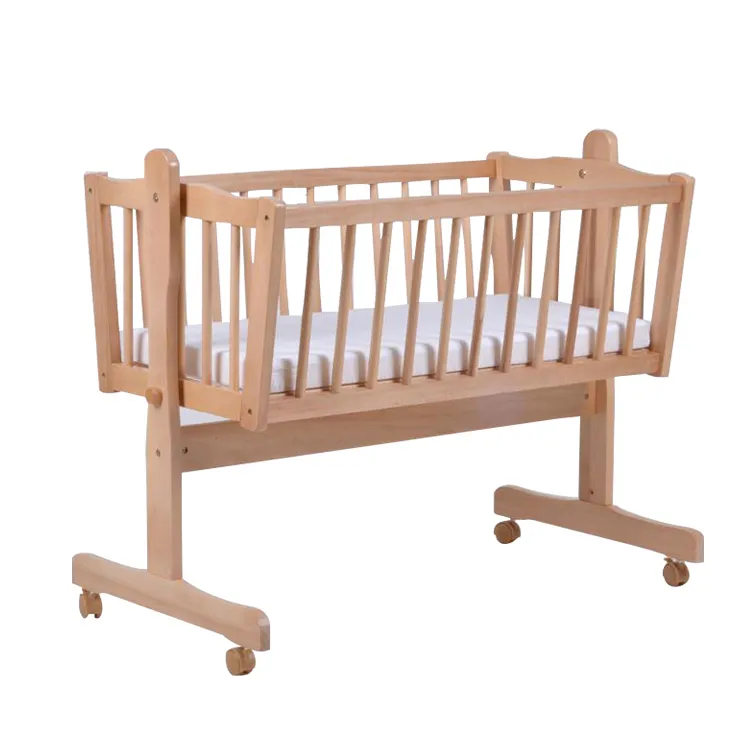 Foldable New Born Baby Boy and Girl Bed Wood Twinkle Stars Waterproof Fiber Core Crib Wooden Baby Bed Toys