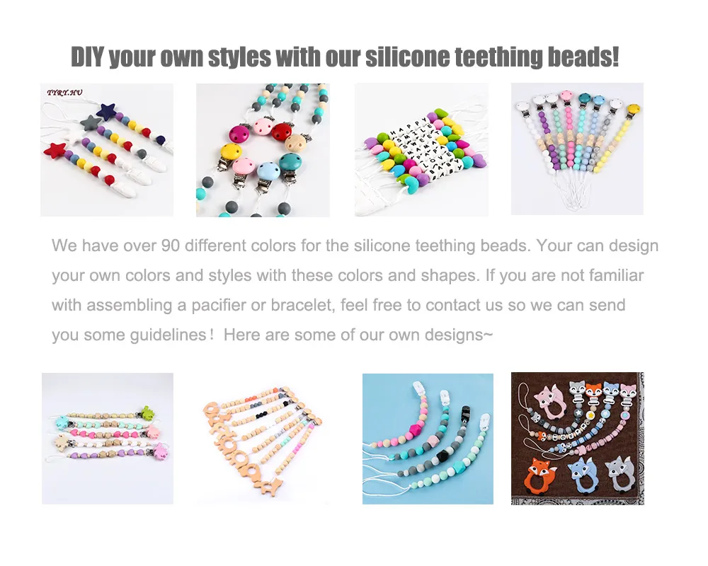 Food Grade Silicone Beads Wholesale Safe BPA Free Baby Teether Chew Beads Bulk Round Silicone Teething Beads
