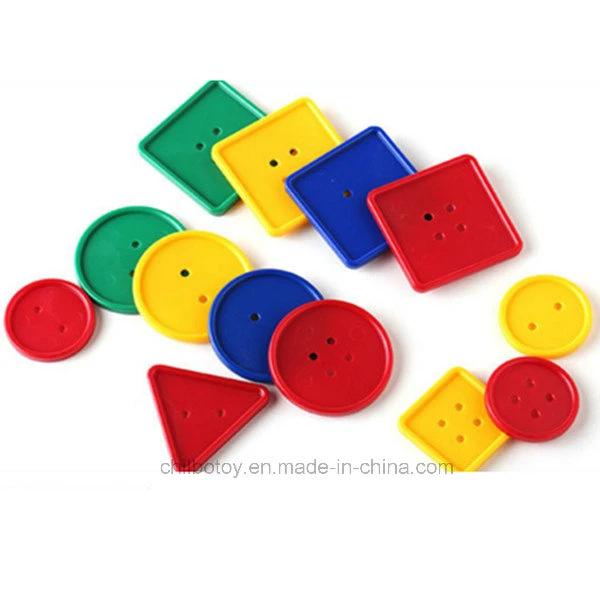 Geometric Threading Plastic Button Education Learning Toy