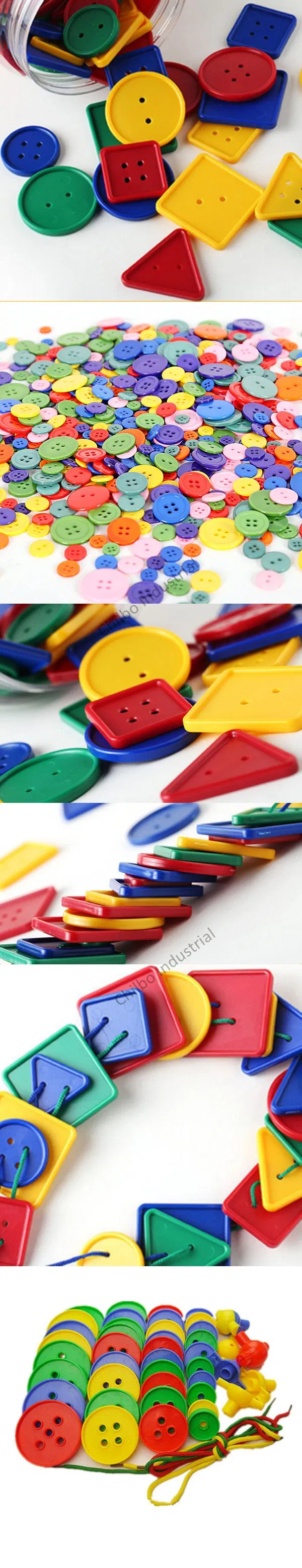 Geometric Threading Plastic Button Education Learning Toy