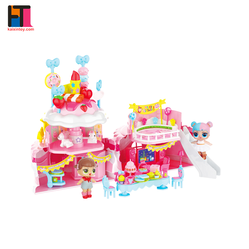 Girls Furniture Toy Plastic Large Pink Surprise Doll House for Kids