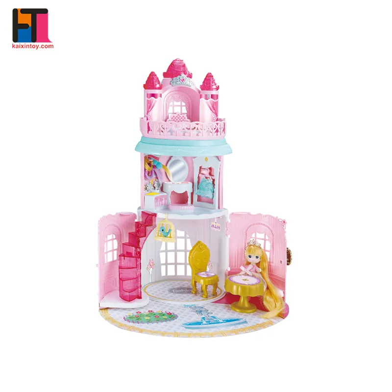 Girls Furniture Toy Plastic Large Pink Surprise Doll House for Kids