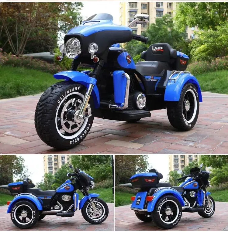 High Quality Popular for Kids to Drive/Bigger Size Harley Motor. 12V4.5ah Battery. Double 380 Engine. LED Light. Music USB Motorcycle 3 Wheels Cem-22