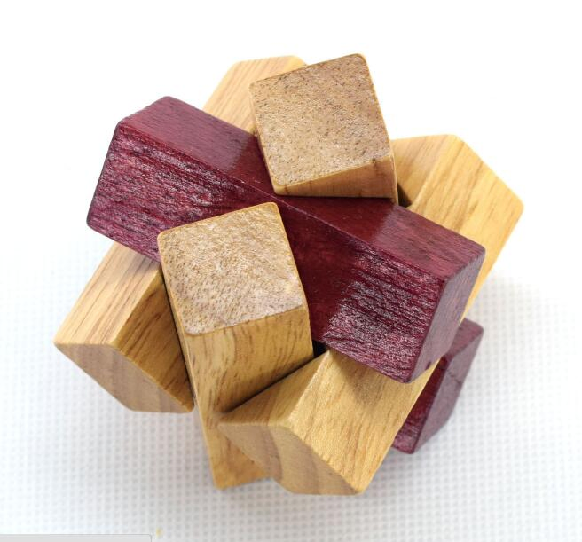 Hot Sale Chinese Wooden Block Toy Traditional Puzzle Brain Teaser Toy Kongming Lock