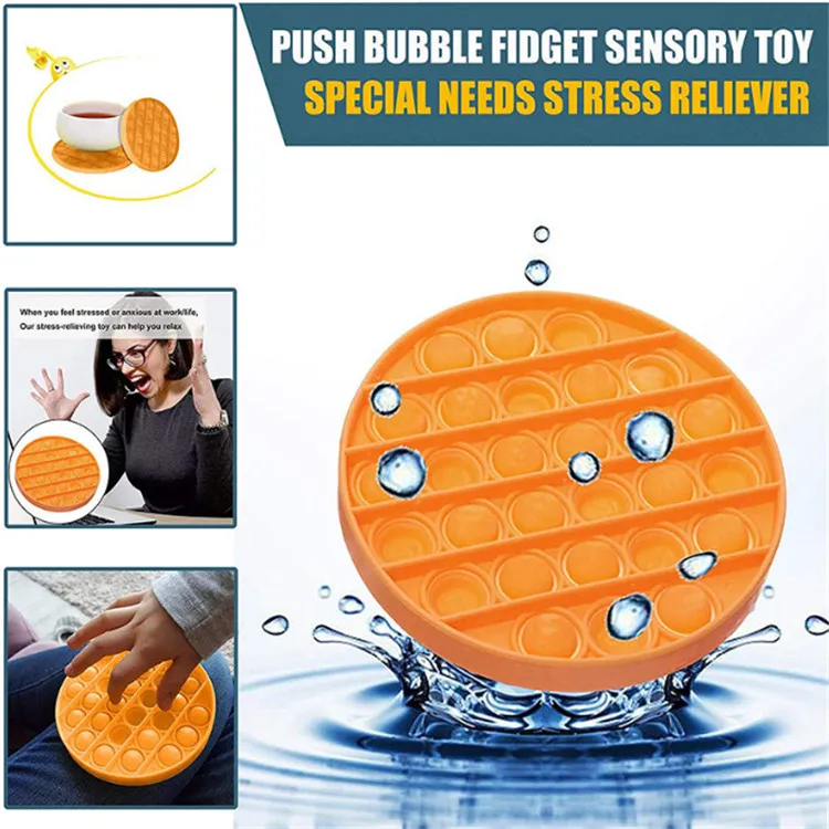 Kid Toy Push Pop Bubble Sensory Fidget Toy Autism Special Needs Stress Reliever Silicone Foxmind