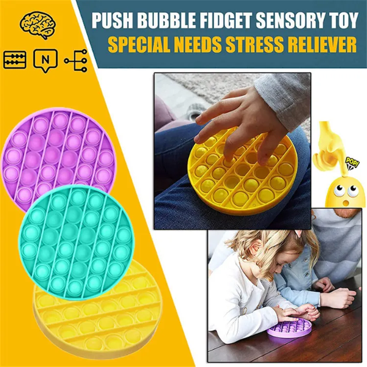 Kid Toy Push Pop Bubble Sensory Fidget Toy Autism Special Needs Stress Reliever Silicone Foxmind