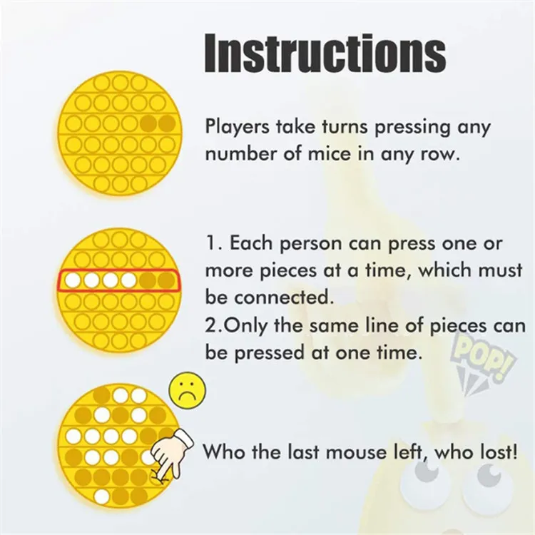 Kid Toy Push Pop Bubble Sensory Fidget Toy Autism Special Needs Stress Reliever Silicone Foxmind