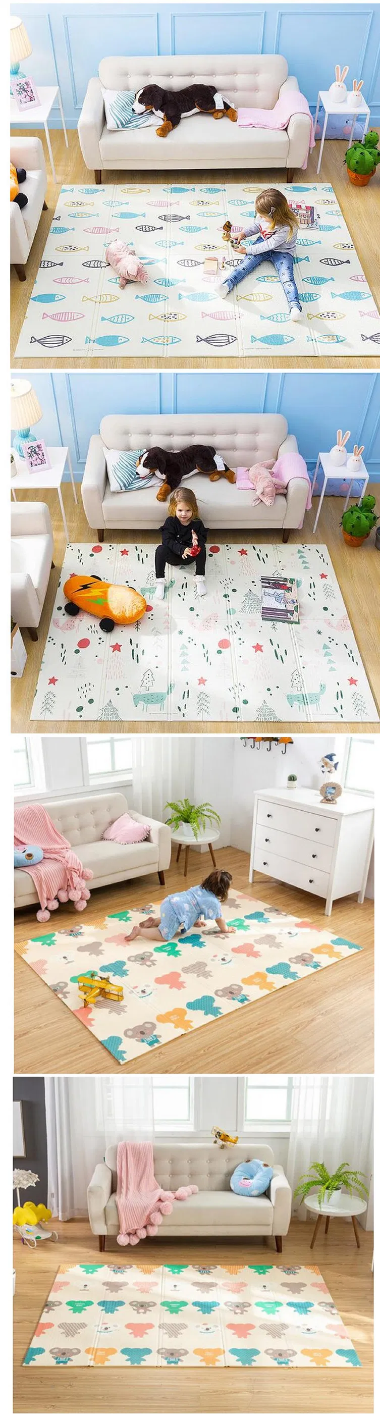 Kids Animal Learning Game Play Mat Toy with Single Nonwoven Bag for Storage