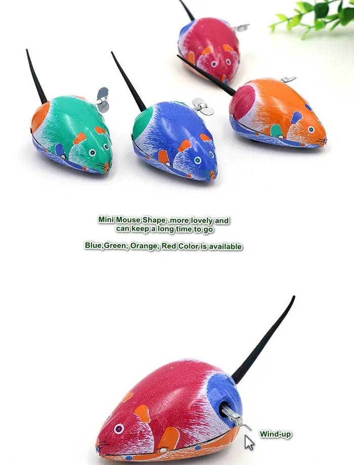 Kids Classic Children Educational Tin Mouse Chicken Frog Clockwork Wind-up Vintage Toys
