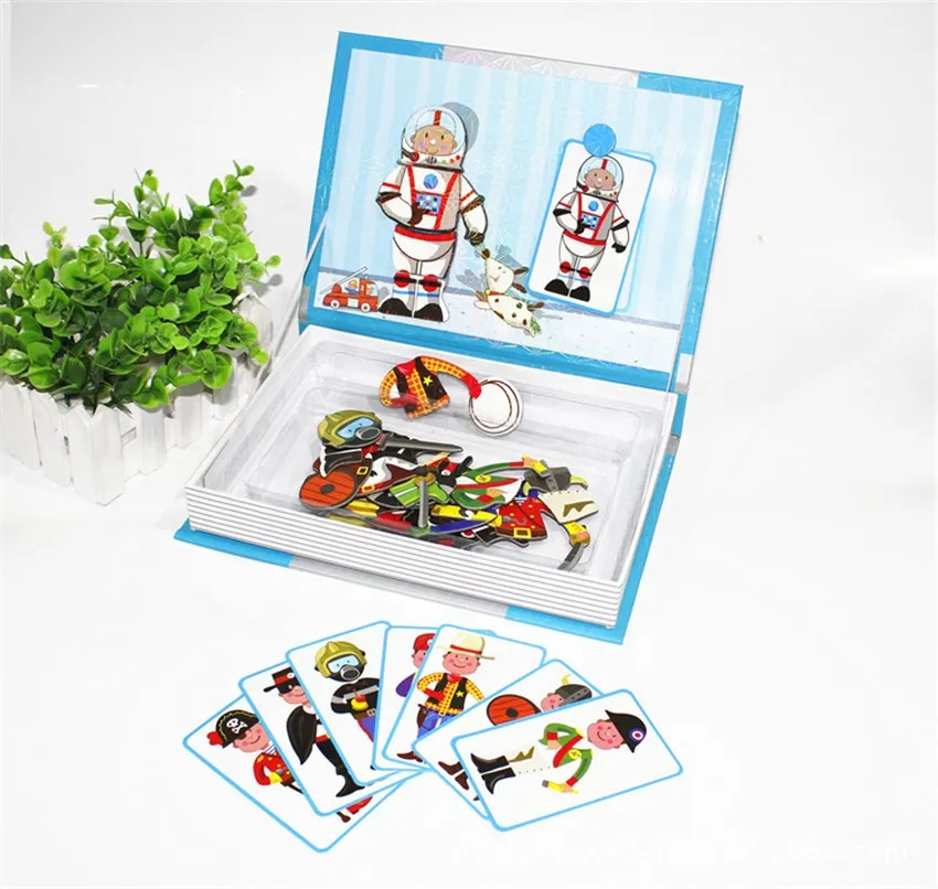 Kids Magnetic Books Puzzle Gift Educational Toys Montessori Magnetic Puzzles Toy