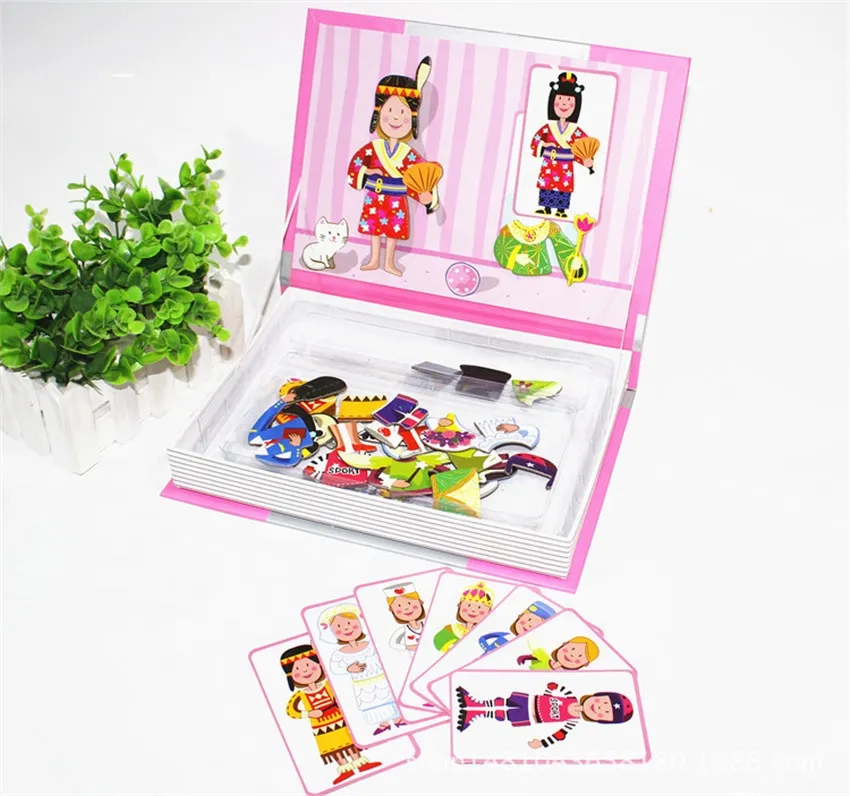 Kids Magnetic Books Puzzle Gift Educational Toys Montessori Magnetic Puzzles Toy