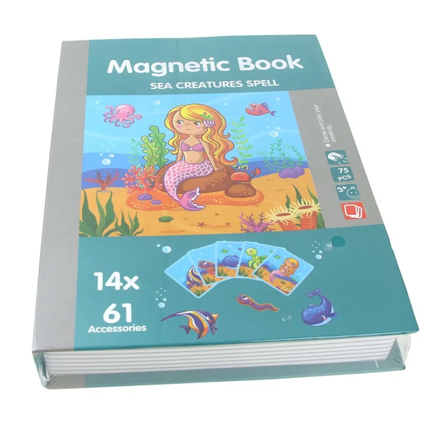 Kids Magnetic Books Puzzle Gift Educational Toys Montessori Magnetic Puzzles Toy