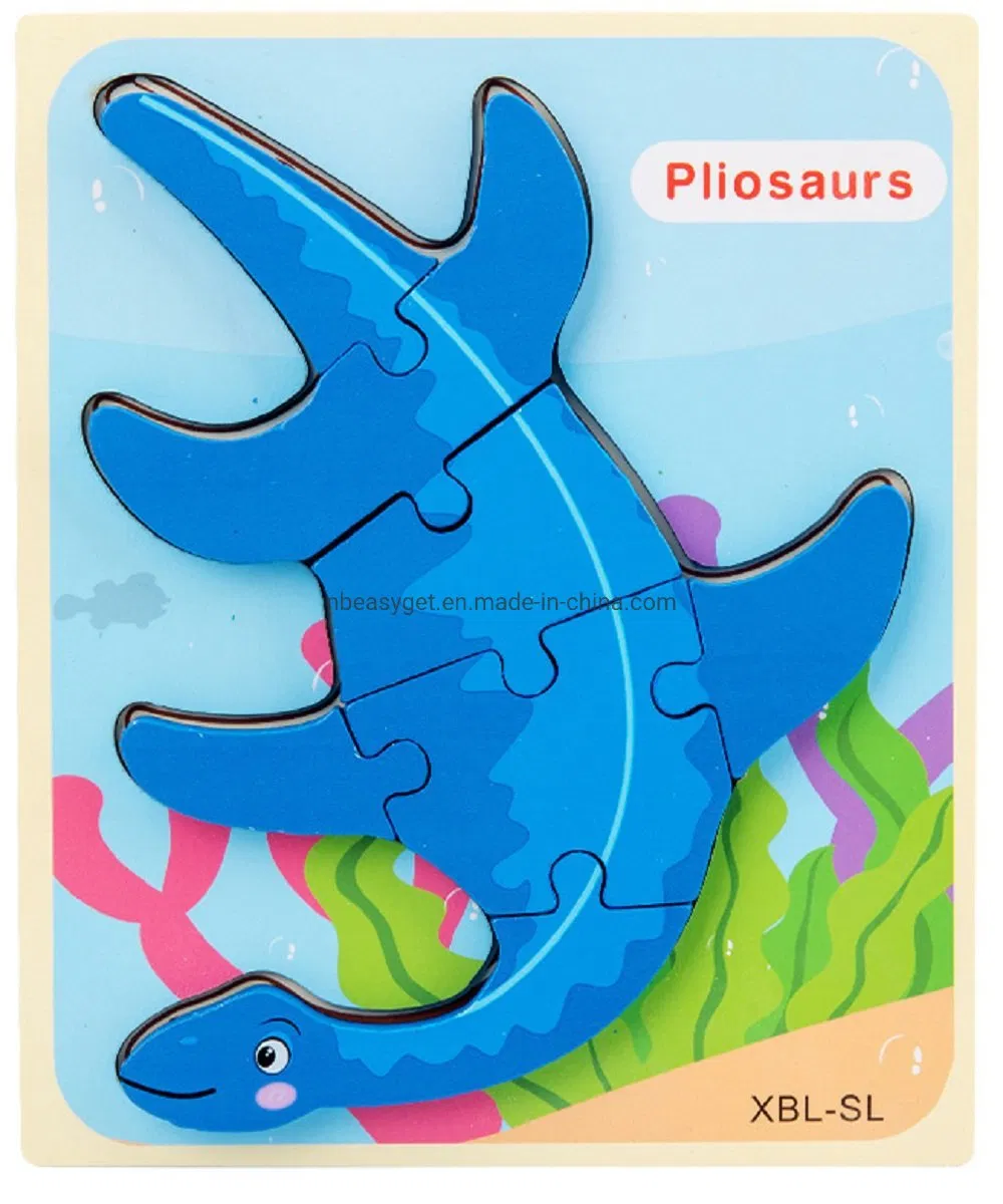 Kids Wooden Dinosaur Puzzle Baby Toddler Puzzle Toy Learning Educational Dinosaur Toy Gift for Kids Esg17553