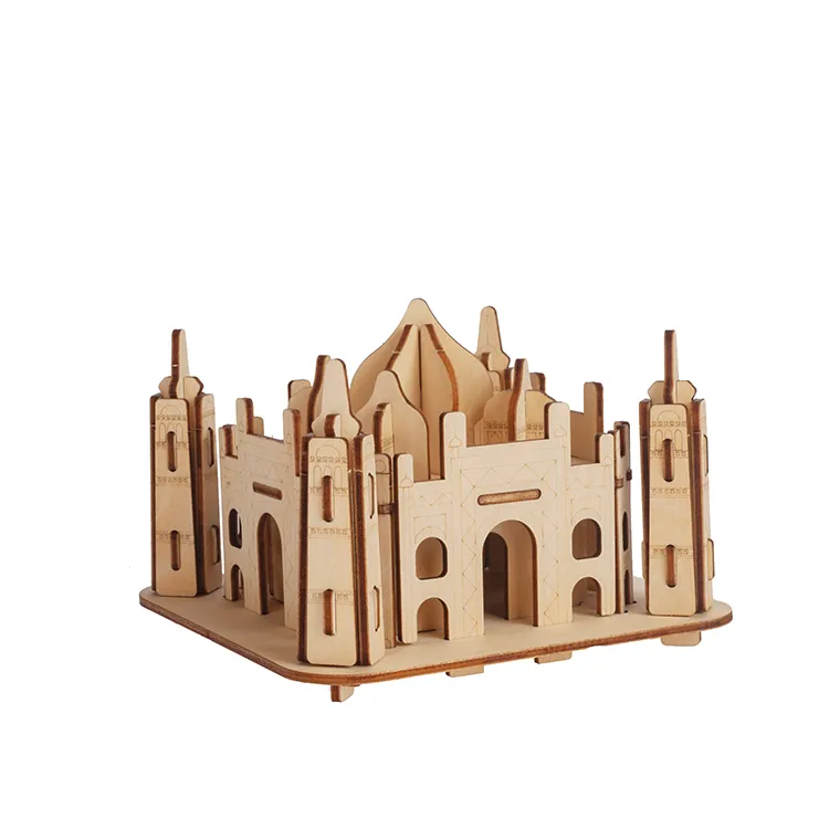Learning and Building Wood Puzzle Taj Mahal Early Learning Educational Toys Wooden 3D DIY Puzzle Toy