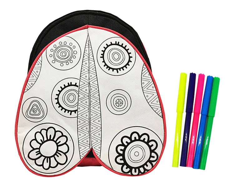 Lovely Painting Ladybird Backpack DIY Kids Intellectual Toy for Coloring