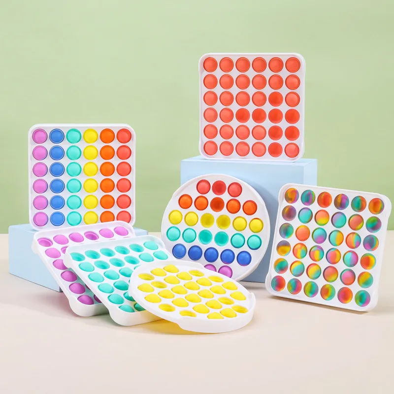 Lower MOQ Silicone Push Popping It Bubble Sensory Fidget Toy Creative Stress Relief Squeeze Pop Its Toy